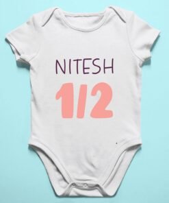 Alternative view of Personalized Half Birthday Baby Rompers