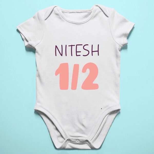 Alternative view of Personalized Half Birthday Baby Rompers
