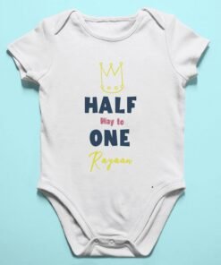 Personalized Half Birthday Baby Rompers