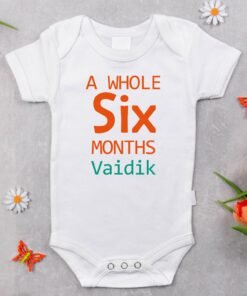Personalized Half Birthday Baby Rompers