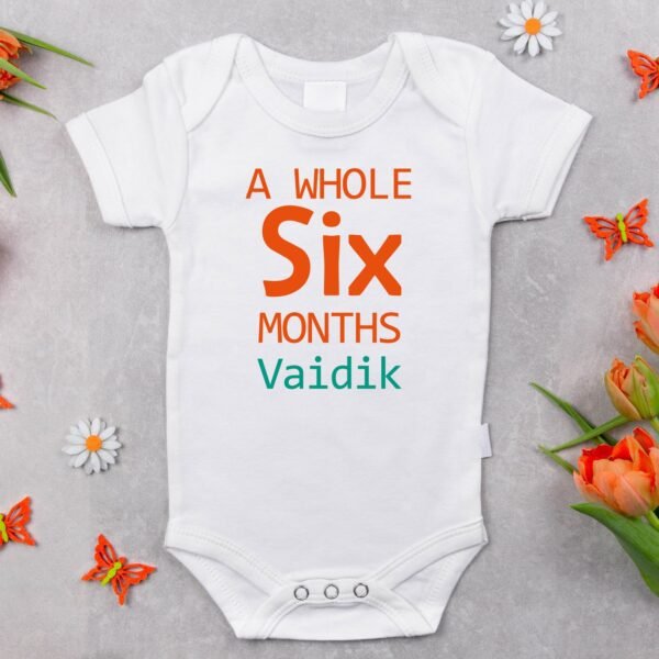 Personalized Half Birthday Baby Rompers