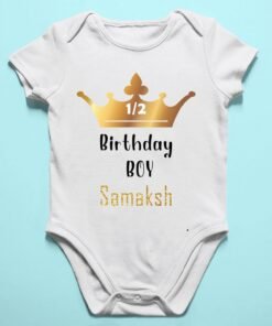 Alternative view of Personalized Half Birthday Baby Rompers