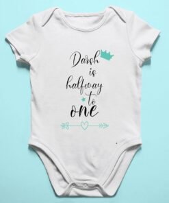 Alternative view of Personalized Half Birthday Baby Rompers
