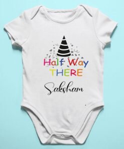 Personalized Half Birthday Baby Rompers