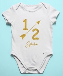 Alternative view of Personalized Half Birthday Baby Rompers