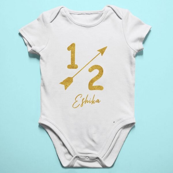 Alternative view of Personalized Half Birthday Baby Rompers