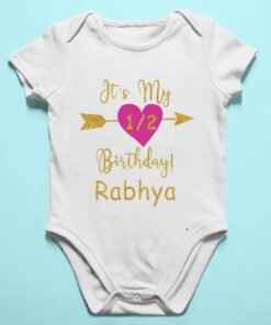 Personalized Half Birthday Baby Rompers