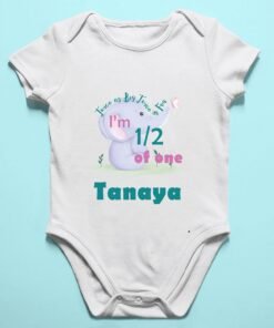 Personalized Half Birthday Baby Rompers