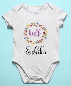 Alternative view of Personalized Half Birthday Baby Rompers