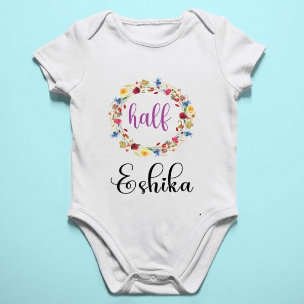 Alternative view of Personalized Half Birthday Baby Rompers