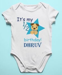 Alternative view of Personalized Half Birthday Baby Rompers