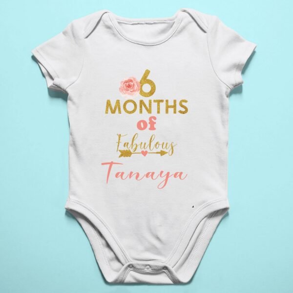 Personalized Half Birthday Baby Rompers