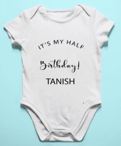 Personalized Half Birthday Baby Rompers