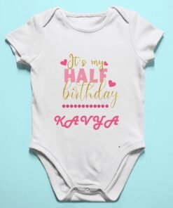 Personalized Half Birthday Baby Rompers