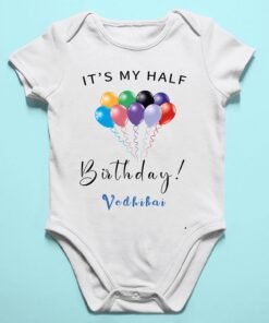 Personalized Half Birthday Baby Rompers