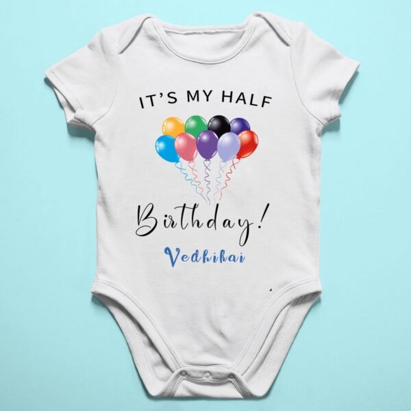 Personalized Half Birthday Baby Rompers