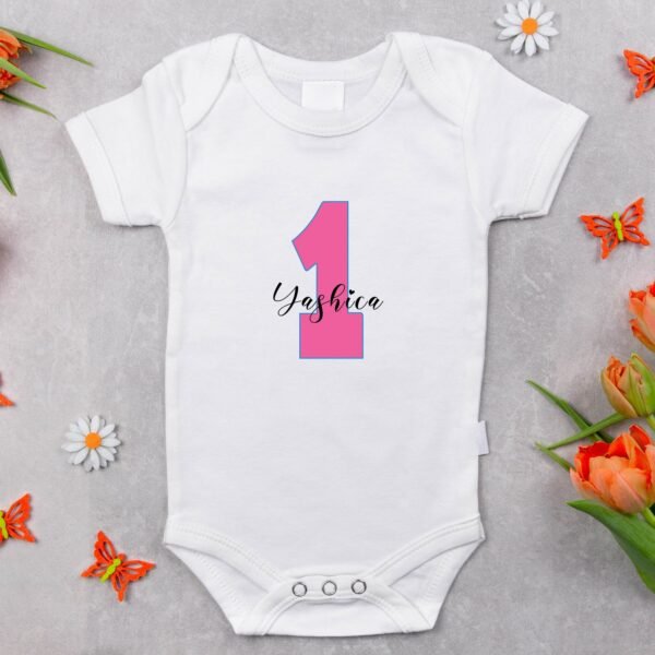 Alternative view of Personalized First Birthday Baby Rompers/T-Shirts