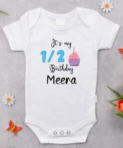 Personalized Half Birthday Baby Rompers