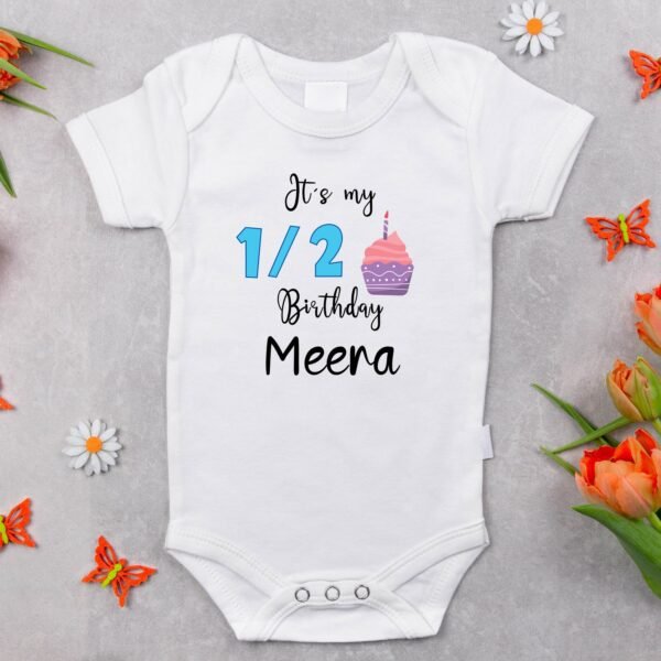 Personalized Half Birthday Baby Rompers