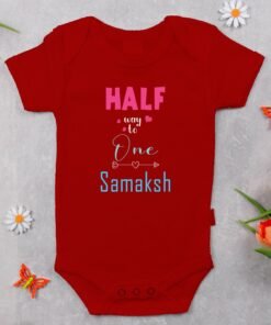 Personalized Half Birthday Baby Rompers