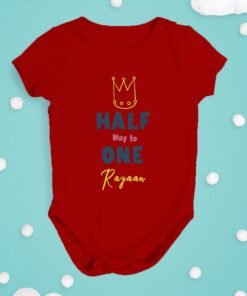 Alternative view of Personalized Half Birthday Baby Rompers