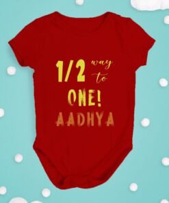 Alternative view of Personalized Half Birthday Baby Rompers