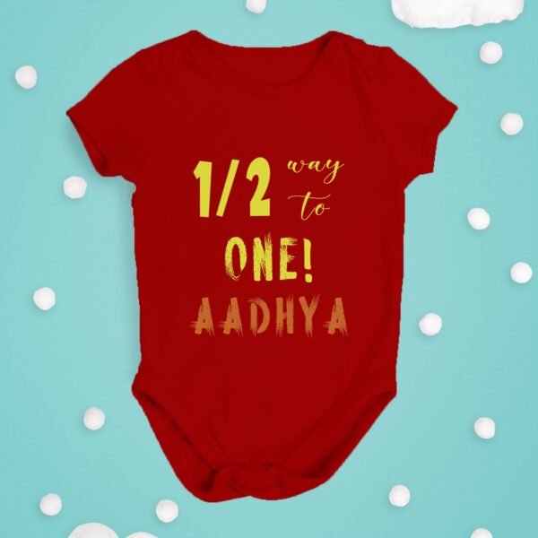 Alternative view of Personalized Half Birthday Baby Rompers