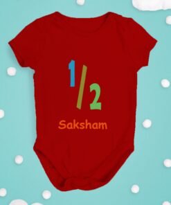 Alternative view of Personalized Half Birthday Baby Rompers