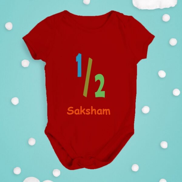 Alternative view of Personalized Half Birthday Baby Rompers