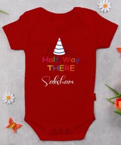 Alternative view of Personalized Half Birthday Baby Rompers