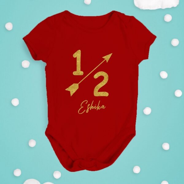 Personalized Half Birthday Baby Rompers