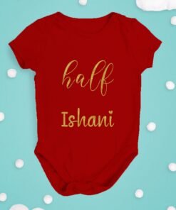 Alternative view of Personalized Half Birthday Baby Rompers
