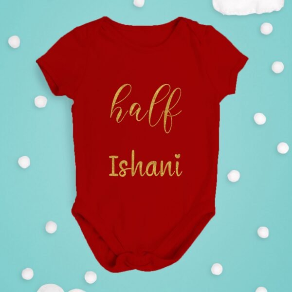 Alternative view of Personalized Half Birthday Baby Rompers