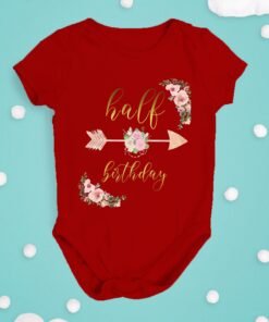 Personalized Half Birthday Baby Rompers