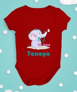 Alternative view of Personalized Half Birthday Baby Rompers