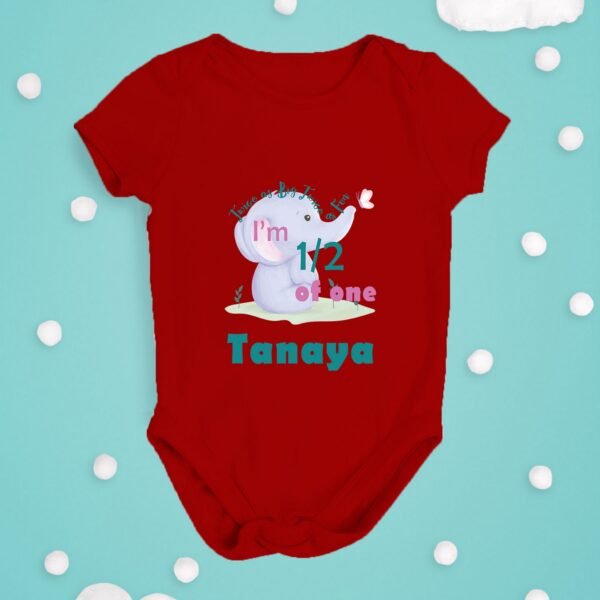 Alternative view of Personalized Half Birthday Baby Rompers