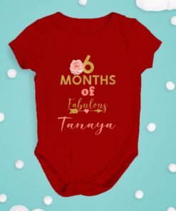 Alternative view of Personalized Half Birthday Baby Rompers