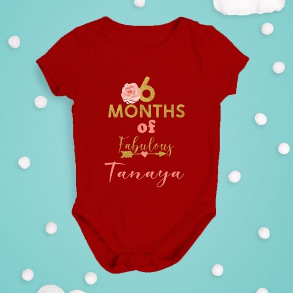 Alternative view of Personalized Half Birthday Baby Rompers
