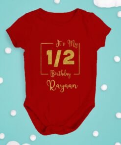 Personalized Half Birthday Baby Rompers