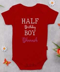 Personalized Half Birthday Baby Rompers