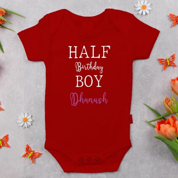 Personalized Half Birthday Baby Rompers