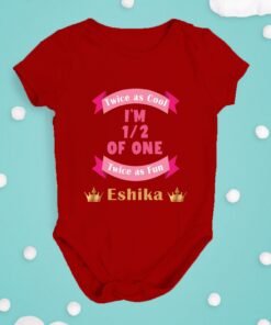 Alternative view of Personalized Half Birthday Baby Rompers