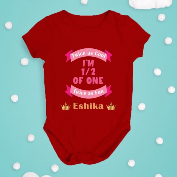 Alternative view of Personalized Half Birthday Baby Rompers