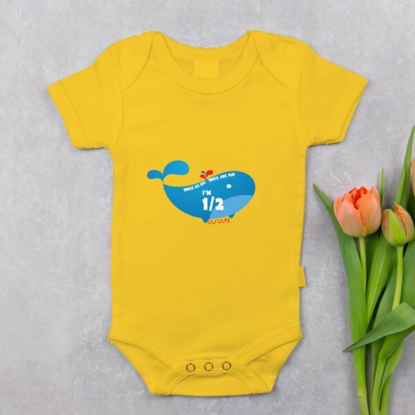 Alternative view of Personalized Half Birthday Baby Rompers
