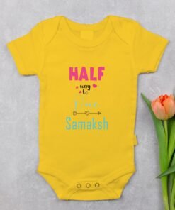 Alternative view of Personalized Half Birthday Baby Rompers
