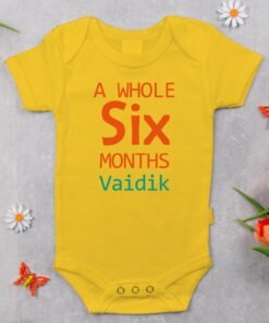 Alternative view of Personalized Half Birthday Baby Rompers