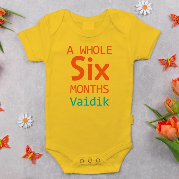 Alternative view of Personalized Half Birthday Baby Rompers