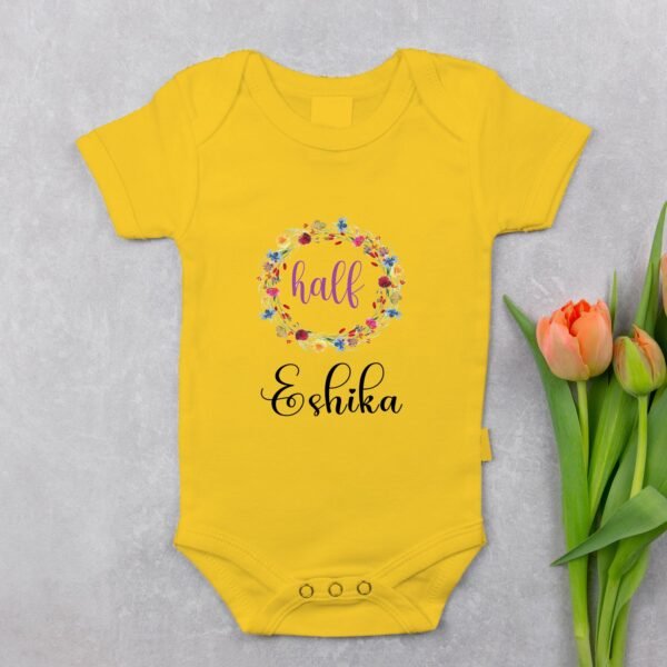 Personalized Half Birthday Baby Rompers