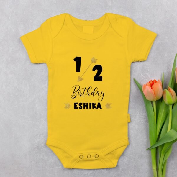Personalized Half Birthday Baby Rompers