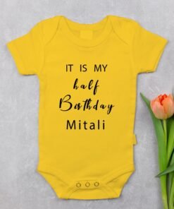 Personalized Half Birthday Baby Rompers